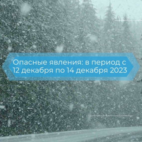 Опасные явления: в период с 12 декабря по 14 декабря 2023 года. Опасные явления: в период с 12 декабря по 14 декабря 2023 года.